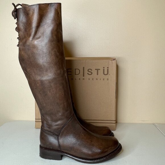 BED STU Manchester Heavily Distressed Tall Leather Riding Boots BEDSTU Size 8.5 - Picture 6 of 16